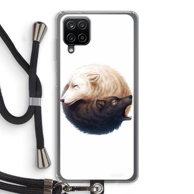Yin Yang Wolves: Samsung Galaxy A12 Transparant Hoesje met koord