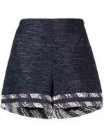 CHANEL Pre-Owned short en tweed à taille haute - Bleu - thumbnail