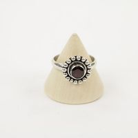 Zilveren Ring met Granaat Maat 19 - Model 1 (Sterling Zilver 925) - thumbnail