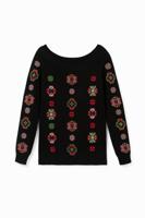 Trui met geometrische mandala's - BLACK - XL