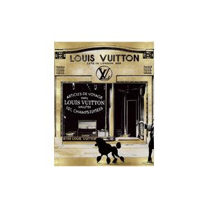 Glasschilderij - Louis Vuitton Etalage - 60 x 80 x 0,4 cm