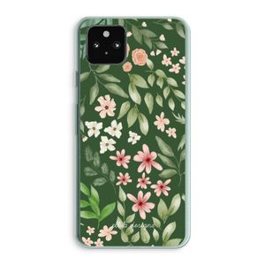 Botanical green sweet flower heaven: Google Pixel 5a 5G Transparant Hoesje