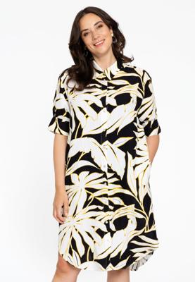 Yoek Blouse-jurk PALMIER | Zwart | Maat 50/52