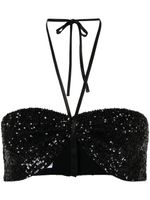 In The Mood For Love haut crop T Patty brodé de sequins - Noir