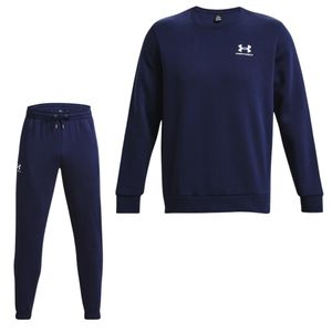 Under Armour Essential Fleece Crew Trainingspak Donkerblauw Wit