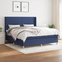 Boxspring met matras stof blauw 180x200 cm