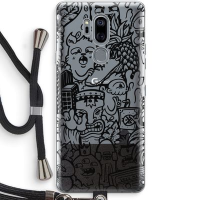 Vexx Black Mixtape: LG G7 Thinq Transparant Hoesje met koord