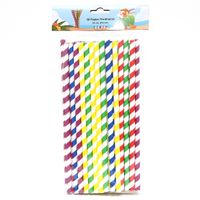 Drinkrietjes - papier - set 50x - multicolor kleuren - 23 cm - verjaardag/feestje