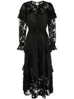 Marchesa Rosa robe Diantha à fleurs - Noir