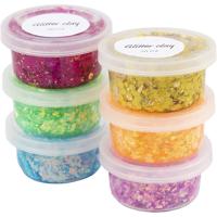 Creativ Company Glitter clay, vrolijke kleuren, 6x20 ml/ 1 doos