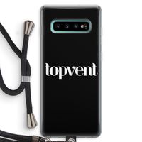 Topvent Zwart: Samsung Galaxy S10 Plus Transparant Hoesje met koord