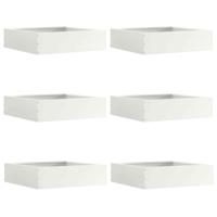 VidaXL Tuinrand 6 pcs wit 50 x 50 x 13 cm staal