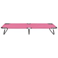 The Living Store Loungebed - Opvouwbaar campingbed - Roze - 190 x 58 x 28 cm - Draagvermogen 120 kg - thumbnail