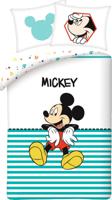 Disney Mickey Mouse Dekbedovertrek Stripe - Eenpersoons - 140 x 200 cm - Katoen - thumbnail