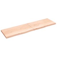 vidaXL Tafelblad 220x60x(2-6) cm onbehandeld massief eikenhout