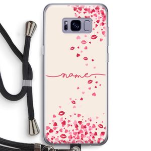 Hartjes en kusjes: Samsung Galaxy S8 Transparant Hoesje met koord