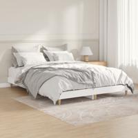 Bedframe bewerkt hout wit 135x190 cm