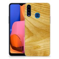 Samsung Galaxy A20s Bumper Hoesje Licht Hout