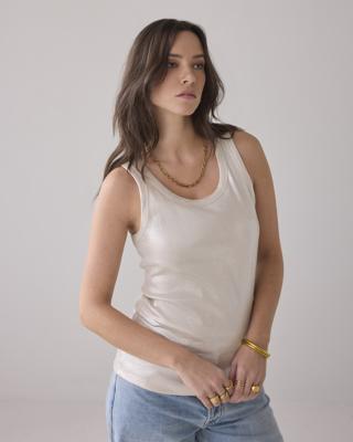 Summum Rib Tanktop Cotton Rib (3s4873) 122 Ivory
