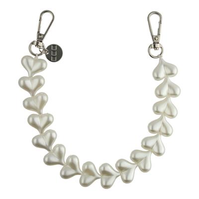 Telefoonkoord Heart - Wit - Zilver Telefoonkoord Heart - Wit - Zilver