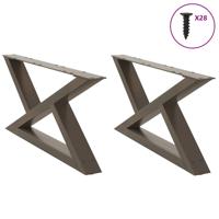 Salontafelpoten 2 st 70x(30-31,3) cm staal naturel