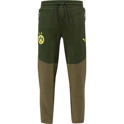 PUMA Borussia Dortmund Pumatech Trainingsbroek 2024-2025 Olijfgroen Donkergroen Geel