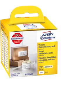 Avery-Zweckform Rol met etiketten Compatibel vervangt DYMO, Seiko 99014, S0722430 101 x 54 mm Papier Wit 220 stuk(s) Permanent hechtend Verzendetiketten