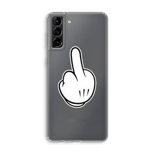 Middle finger white: Samsung Galaxy S21 Plus Transparant Hoesje