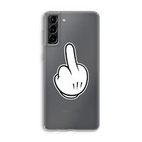 Middle finger white: Samsung Galaxy S21 Plus Transparant Hoesje