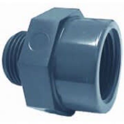 Effast PVC Soknippel 3/4" Buitendraad x 1" Binnendraad - Stevige Waterdichte Verbinding voor Vijversysteem