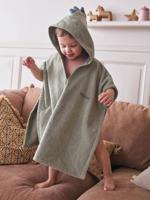 Badponcho baby personaliseerbaar Animal olijf