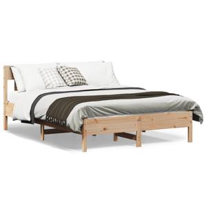 Bedframe met hoofdbord massief grenenhout 140x190 cm