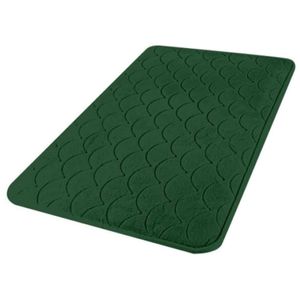 Urban Living Badkamerkleedje/badmat tapijt - memory foam - donkergroen - 50 x 80 cm