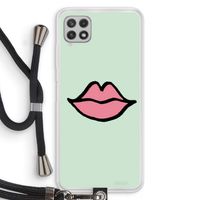 Kusje: Samsung Galaxy A22 4G Transparant Hoesje met koord