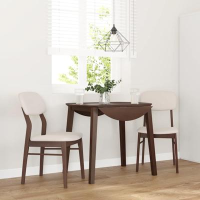 Eetkamerstoelen met kussens 2 st massief hout rubber bruin
