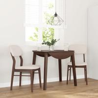 Eetkamerstoelen met kussens 2 st massief hout rubber bruin