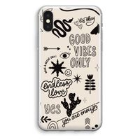 Good vibes: iPhone X Transparant Hoesje