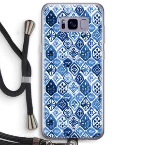 Blauw motief: Samsung Galaxy S8 Plus Transparant Hoesje met koord
