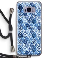 Blauw motief: Samsung Galaxy S8 Plus Transparant Hoesje met koord