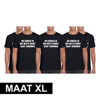 5x Vrijgezellen t-shirt vrienden/ Die sukkel gaat trouwen zwart heren Maat XL XL  - - thumbnail