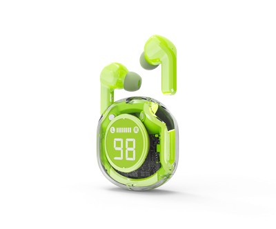 Transparante TWS in-ears, groen