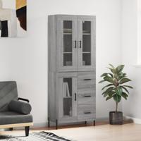 Hoge kast 69,5x34x180 cm bewerkt hout grijs sonoma eikenkleurig