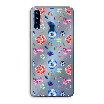 Bloemetjes: Samsung Galaxy A20s Transparant Hoesje