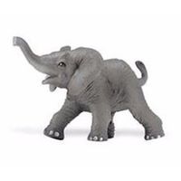 Plastic speelgoeAfrikaanse olifant kalf 8 cm met gestrekte slurf - thumbnail