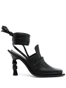 Ahluwalia mules Raga 105 mm en cuir - Noir