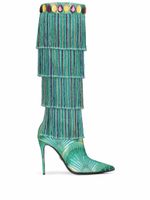 Dolce & Gabbana bottes à tissage métallisé - Vert