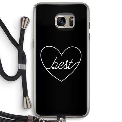 Best heart black: Samsung Galaxy S7 Edge Transparant Hoesje met koord