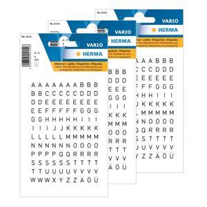 Stickers alfabet plak letters - 720x stuks - zwart/transparant - 5 mm - stickervel