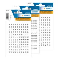 Stickers alfabet plak letters - 720x stuks - zwart/transparant - 5 mm - stickervel