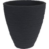 Pro Garden Plantenpot/bloempot Ribbed - Tuin - stevig kunststof - antraciet grijs - D40 x H42 cm - Plantenpotten - thumbnail